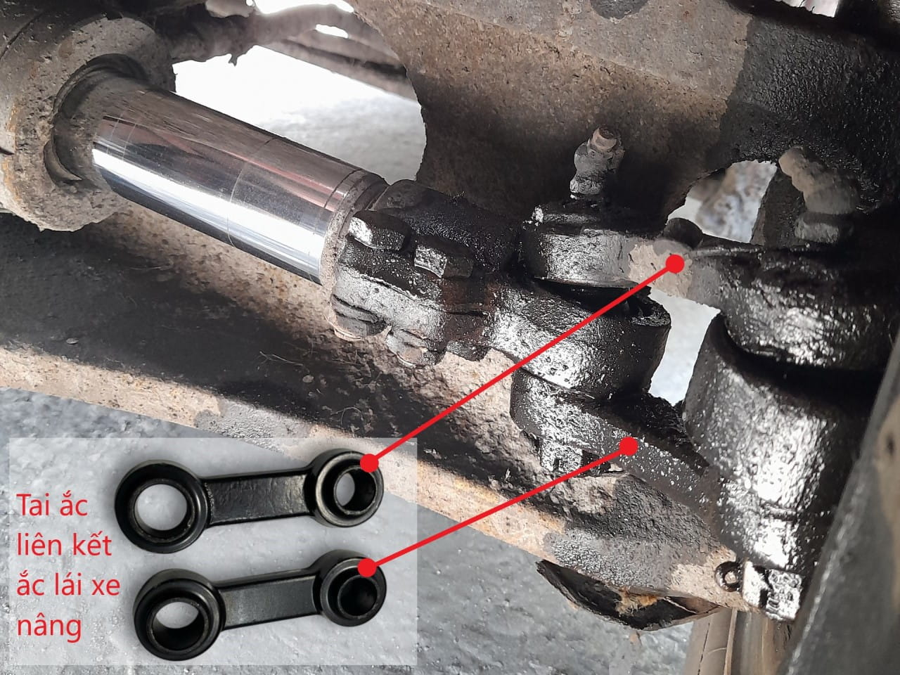 Vị trí lắp đặt thanh giằng lái xe nâng 17 20
