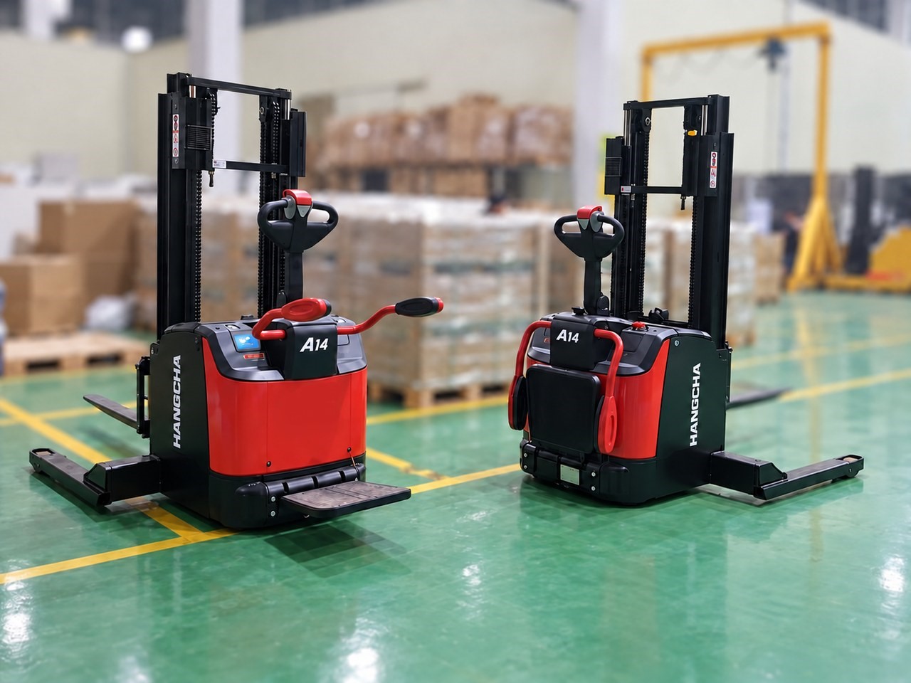 Xe nâng chân rộng 1.4 tấn đứng lái Hangcha CTD14-AC2S