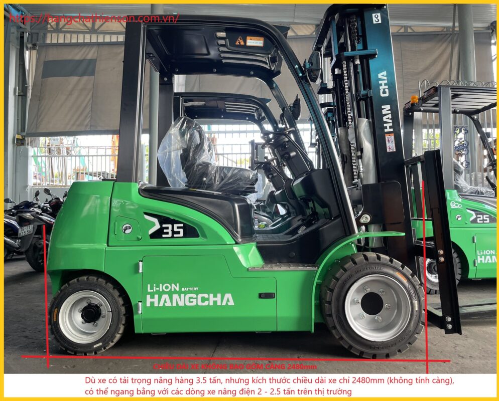Thiết kế nhỏ gọn xe nâng điện 3.5 tấn Hangcha model CPD35-XD4-SI26