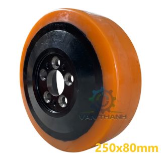 Bánh dẫn hướng xe nâng điện PU 250x80mm