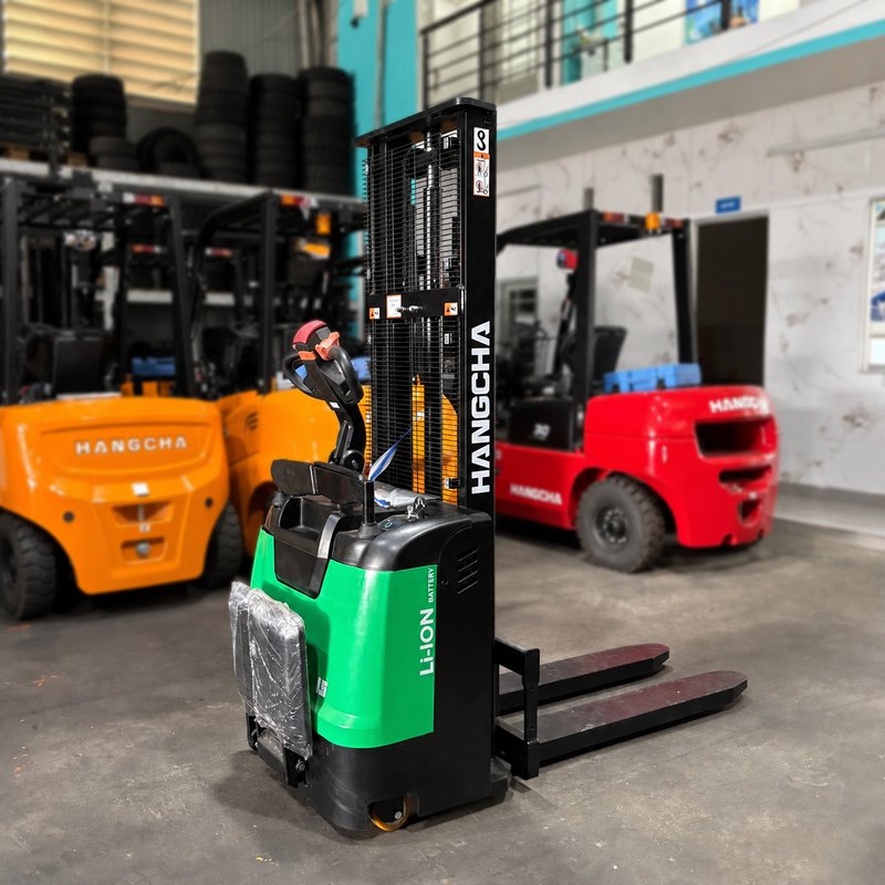 Xe nâng tay điện tầm cao 1.5 tấn Hangcha CDD15-WHL-I – xe nâng pallet vận hành đứng lái, sử dụng pin lithium. Xe nâng tay điện tầm cao 1.5 tấn Hangcha CDD15-WHL-I – xe nâng pallet vận hành đứng lái, sử dụng pin lithium.