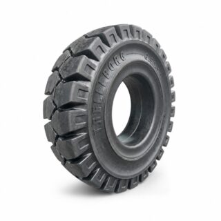 lốp đặc 650-10 trelleborg thể hiện thương hiệu Trelleborg và ký hiệu kích cỡ 6.50-10. Sản phẩm dùng để lắp vào bánh xe nâng